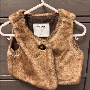 Old Navy Kids Faux Fur Vest - Tan